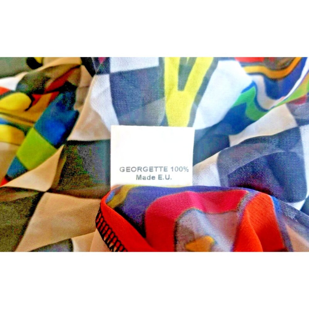 APOSTOLOS MITROPOULOS for UNDERGROUND Pullover One Size Top Colorful Sheer - Picture 9 of 9
